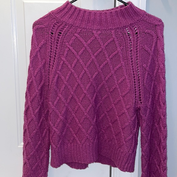 Purple Mock Neck Sweater - Picture 5 of 6